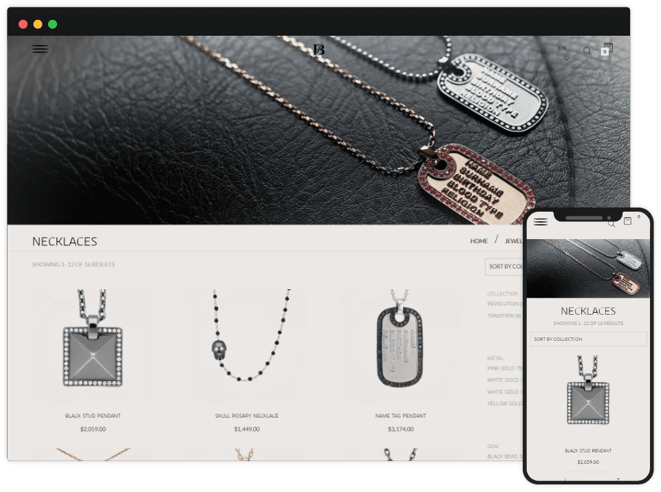 E-commerce Fashion Jewellery Store