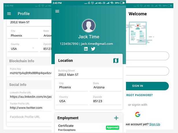Candidate mobile application