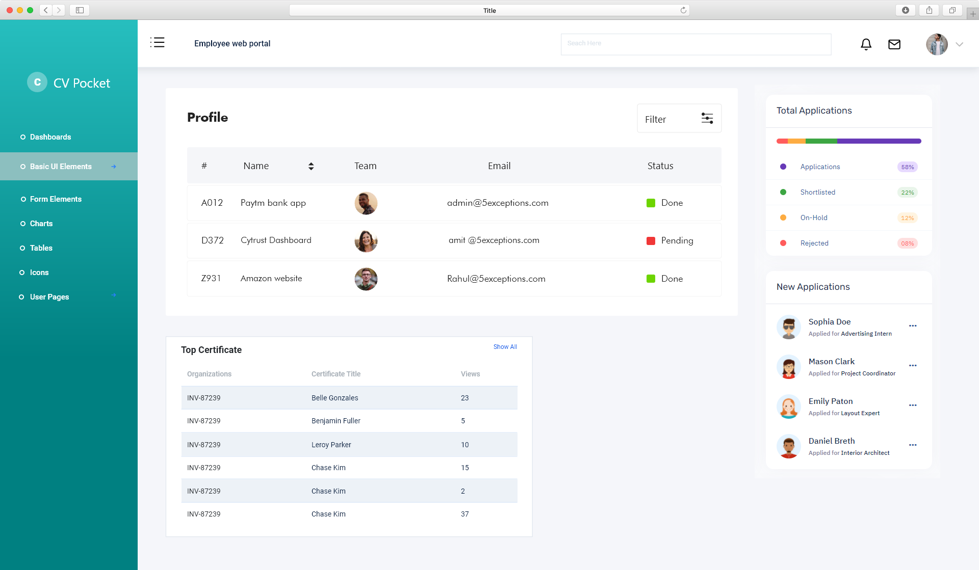 Employer web portal